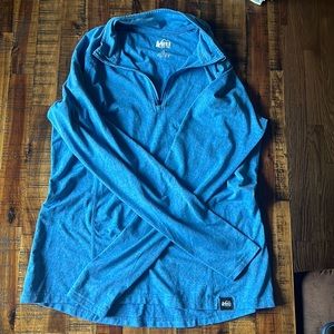 REI Women's Blue Long Sleeve Active Wear Quarter Zip Top